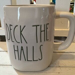 Rae Dunn Cream 'Deck the Halls' Mug